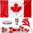 Canada Soccer Fan Cheering Kit, 6 Pcs Patriotic Game Day Accessories. | Patriotic soccer cheering kit, fan accessories for game day, tailgate & watch party.