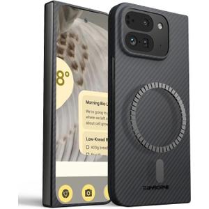 Thinborne Compatible with Pixel 10 Pro Fold Case, [600D Aramid Fiber] [Magnetic] [Ultra Thin] [Minimalist Style] [Carbon Fiber] - Black