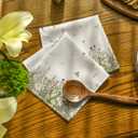 Horaldaily Spring Summer Cloth Napkins 18 x 18 Inch, Wild Flowers Floral Party Dinner Decoration Washable Napkins Set of 6