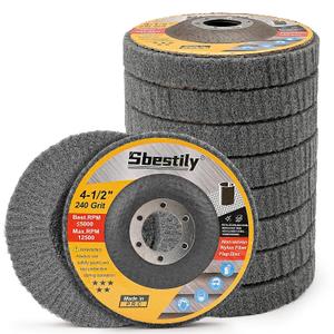 Sbestily 10Pcs 600 Grit Scour Flap Disc 4 1/2 Inch Fine Polishing Buffing Wheel for Metal Stainless Steel Angle Grinder Scouring Pads Scuff Sanding Discs Paint Rust Remover