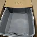 Amazon Basics Large Cat Litter Box with High Sides, Open Top for Easy Access, Includes Scoop with Storage, 19" x 15" x 11.75", Grey/Beige