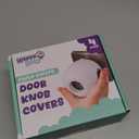 Child Safety Door Knob Cover (4 Pack) Hard-to-Remove Dual-Lock Door Handle Covers for Kids - Reusable Baby Proof Door Knob Locks - Installs Easily, No Tools Needed (White)