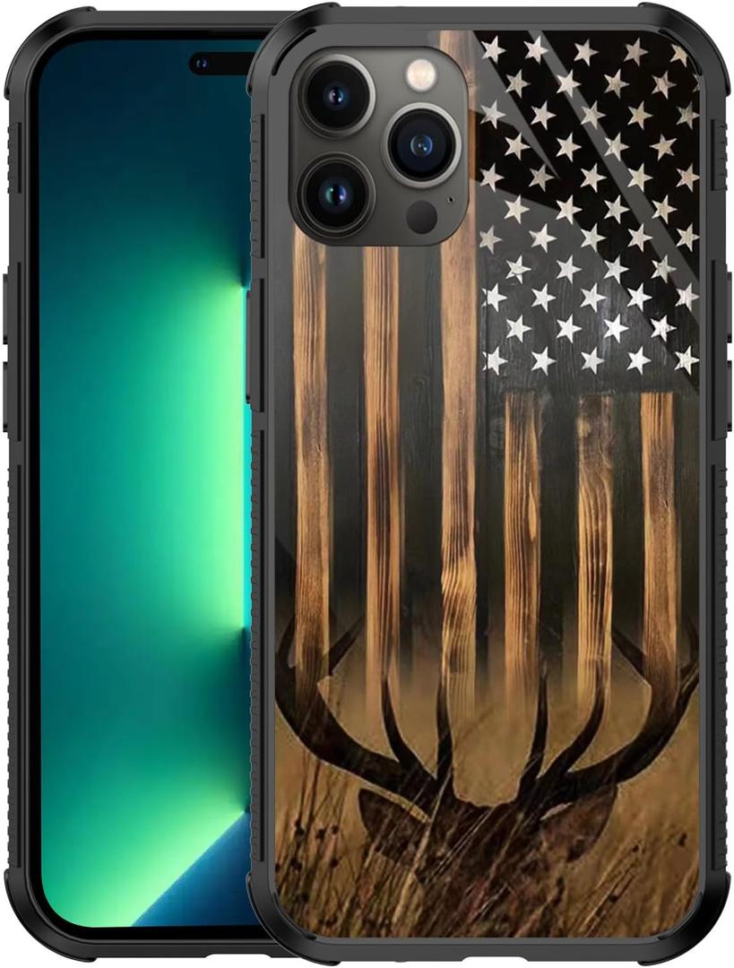 Deer American Flag Case for iPhone 15 Pro Max - Anti-Scratch, Non-Slip+Shockproof Rugged TPU Protective Case Deer American Flag Case for iPhone 15 Pro Max - Anti-Scratch, Non-Slip+Shockproof Rugged TPU Protective Case
