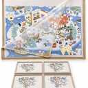 Puzzle Board for 1000 Pieces, 4 Sorting Trays & Protective Cover, 31.5"x23.6"