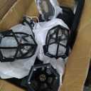 Outdoor Lamp Post Light 3-Head, Classic Vintage Light Pole with Clear Glass Panels, E27 Base, Dusk to Dawn Waterproof Street Light for Patio, Backyard, Garden, Driveway (Black)