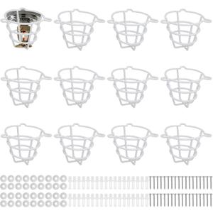 Shimeyao 12 Pcs White Fire Sprinkler Head Guard Cage Covers Protectors Sprinkler Bracket for Both 1/2" and 3/4" Flush Mount Side Wall Pendent Semi Recessed Fire Heads for Ceiling Wall Mount