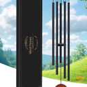 Toodour 60" Extra Large Memorial Wind Chimes for Outside, Deep Tone Wind Chimes with 6 Heavy Tubes, Unique Sympathy Wind Chime for Outdoor Garden Patio Yard Lawn - Black