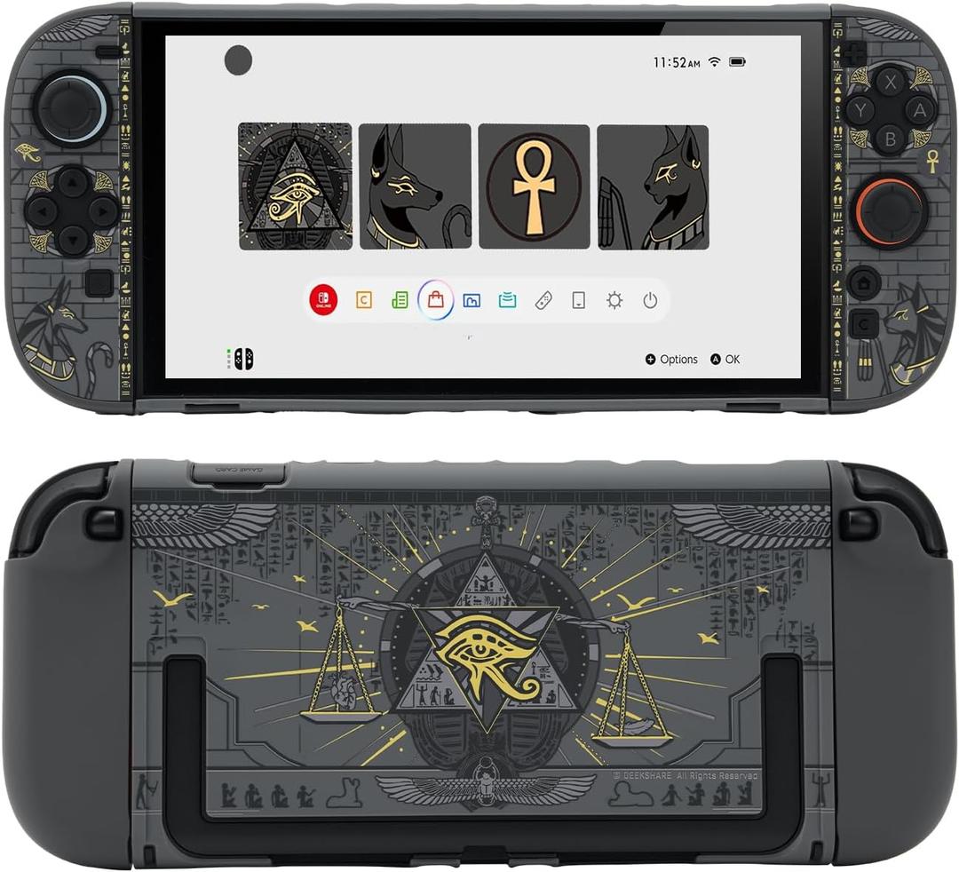 GeekShare Protective Case Compatible with Switch 2, Hard PC Slim Dockable Shell Cover Designed for Switch 2 Game Console and Joysticks Controllers - Mystic Kingdom
