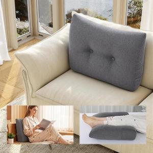 ROYALAY Back Support for Couch Sitting, Memory Foam Back Cushion for Couch, Back Rest Pillow for Sitting in Bed, Wedge Reading Pillow for Sofa, 19.7*23.6*5.1in