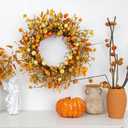 24 Inches Fall Wreath Fall Wreaths for Front Door Thanksgiving Wreath