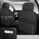 Yeleno02 Leather Car Seat Covers 5 Seats Front & Rear Seat Protector Full Set Universal Fit, Airbag Compatible (Black&Pink)