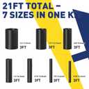 haisstronica 4:1 Heat Shrink Tubing Kit,7 Size 3/32"-3/4", Total 21Ft Adhesive Lined Marine Resistant Grade Shrink Wrap, Perfect for Home and Industrial,Black