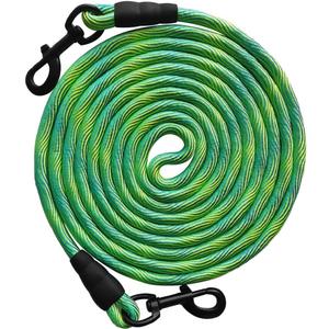 BTINESFUL 8ft 12ft 20ft 30ft 50ft 75ft Dog Tie Out Long Tether Rope Dog Lead, Outdoor Yard Leash, Large Medium Dogs Training, Playing, Camping, Backyard (Green, 50 Foot)