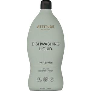 ATTITUDE Dish Soap, EWG Verified, Plant-Based & Vegan Dishwashing Liquid, Naturally Derived, Fresh Garden Scent, 24 Fl Oz