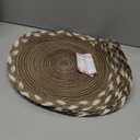 SHACOS Round Placemats Set of 6 Braided Glitter Round Table Placemats 15 inch for Wedding Holiday Party (Multicolor - Light Coffee, 6)