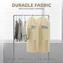 Lazebox 43" Travel Garment Bag with Accessories Zipper Pocket, Heavy Duty Suit Bag for Suits, Tuxedos, Dresses, Coats, Beige, 1 pack