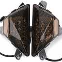 Topteng Motorcycle Front LED Turn Signal Light Lamp fits for KAWASAKI NINJA250 NINJA300 2013-2016, NINJA 400 2018-2021, NINJA 650 2018-2022, NINJA 1000 2017-2021, ZX-6R 2013-2021 (Smoke1)