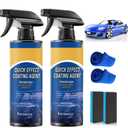 2Pcs Car Coating Spray,Advanced Car Quick-Acting Coating Agent Spray,Car Scratch Wax Polish Sprays Waterless Wash,Oil Film Emulsion Glass Cleaner(Sponge+Cloth)