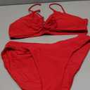 Meetall Women's High Cut String Triangle Bikini Set Swimsuits Sexy Bathing Suits 2 Piece (Maroon Red, XL)