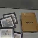 KINLINK 5x5 Picture Frame Black Set of 4, Wooden Square Photo Frames Matted 4x4 with Plexiglass for 4x4 with Mat or 5x5 without Mat for Table and Wall Display