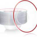 FoldTier 50 Pcs Clear Plastic Party Bowls 12 oz Dessert Bowls Disposable Dinnerware Elegant Tableware Dishes for Catering, Holidays, Parties Supplies, Weddings (Red)