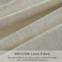 Neutral Beige Linen Curtains 84 Inches Long 2 Panels Set Pinch Pleated Flax Burlap Drapes for Living Room Bedroom Dining Pinch Pleat Back Tab Light Filtering Farmhouse Window Curtains 84 Inch Length