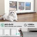 Aluminum Cat Door for Windows - Adjustable to Fit Window Width 28"-32", Quick-Fit Cat Door Window Insert, Magnetic Suction Design, Perfect for Cats