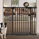 41" Extra Tall Baby Gate for Big Dog No Jumping Over, 30-49.2" Wide Pet Safety Gate Indoor for Doorways No Drilling,Auto Close Child Puppy Gates for Stairways Pressure Mounted (Black)