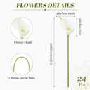 24 Pcs White Artificial Flowers Fake White Calla Lily Silk Flower Real Touch for Wedding Office Home Kitchen Decor