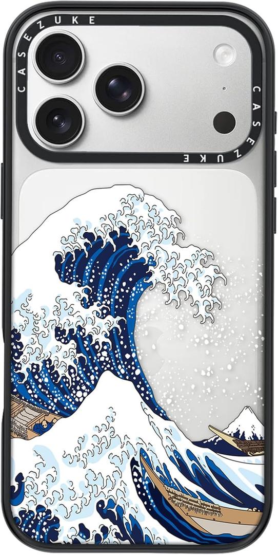 Clear TPU Phone Case Cover for iPhone 17 Pro with Design, Drop Protection, Cute Case for Girl Women, Great Wave