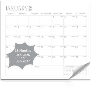 2 x 2026-2027 Magnetic Fridge Calendar 18 Monthly Magnetic Calendar for Refrigerator Planner Runs from October 2026 Until June 2027 Easy Organizing Markers Tearable (Simplicity)