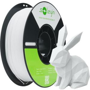 3D Printer Filament 1.75mm Ultra PLA Filament 300mm/s High Speed Accuracy +/- 0.02mm, Enhanced Toughness No Warp, 1kg Spool (2.2lbs), Fit Most FDM 3D Printer, PLA White