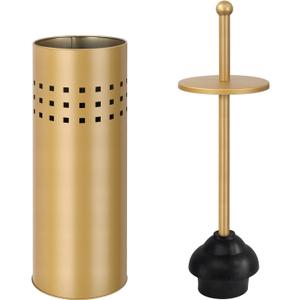 Blue Donuts Toilet Plunger with Holder for Bathroom, Multi Drain Suitable Also for Bathtubs, Quick Dry, Gold