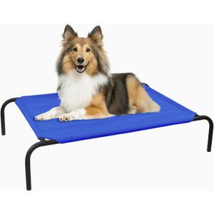 PHYEX Elevated Dog Bed for Medium Dogs, Dog Cot Bed with Sturdy Steel Frame for Indoor & Outdoor Use, Non Slip, Easy to Clean, 43.5 Inches, Blue