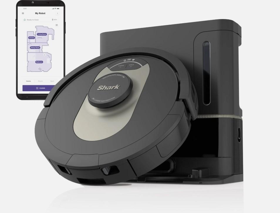 Shark AV2501AE AI Robot Vacuum with XL HEPA Self-Empty Base, Bagless, 60-Day Capacity, LIDAR Navigation, Perfect for Pet Hair, Compatible with Alexa, Wi-Fi Connected, Carpet & Hard Floor, Black