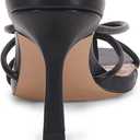 LAICIGO Womens Square Open Toe Flip Flops Stiletto Heels Strappy Thong Slide on Slingback Mules Sandals 8