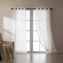 SLEEP ZONE Sheer Curtains 63 Inch Length of 2 Panels for Living Room and Bedroom, White Sheer Curtain Cutwork Embroidered Sheer Curtains, 42" W 63" L, White Lattice