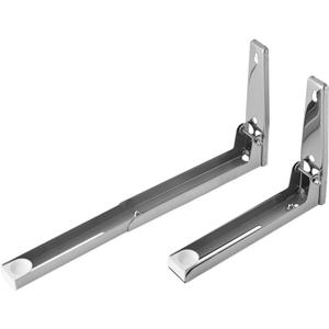 Microwave Bracket Wall Mount Heavy Duty Under Cabinet Microwave Mount Holder Stainless Steel Folding Shelf Universal Rack Kit 2 Pack Silver