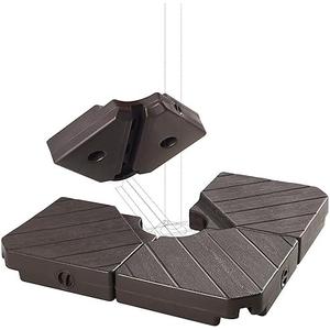 FRUITEAM Patio Cantilever Umbrella Base Weight, 4-Piece Offset Umbrella Base Stand Heavy Duty, Wind-Resistant, Water & Sand Filled Base Up to 180 LBS