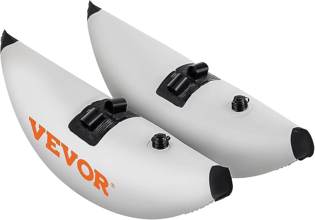 VEVOR Kayak Stabilizers, 2 PCS, PVC Inflatable Kayak Outrigger Float with Sidekick Arms Rod, Standing Float Stabilizer System Kit for Kayaks, Canoes, Fishing Boats, 35.4 X 14.2"