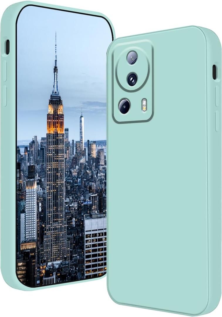 Compatible with Xiaomi 13 Lite Case Silicone Liquid Dark Green, Soft Smooth Touch for Xiaomi 13 Lite Phone Case Silicone Shockproof Thin Cover (Blue)