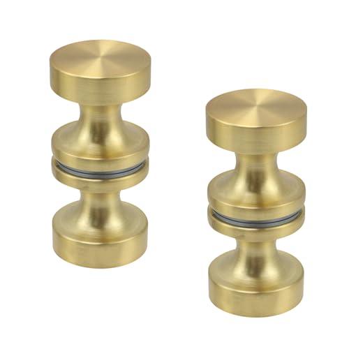 Wealrit 1 Pcs Back to Back Shower Door Knobs, Aluminium Shower Glass Door Knob 1.2" Diameter Bathroom Door Handles Small Pulls for Glass Door(Gold)