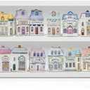 Chunful Vintage Spice Rack Wooden Village Style Hanging Display Jars Shelf, 25 x 10 Inches