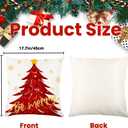 DIYDEC 4PCS Christmas Pillow Covers 18x18 inch Winter Throw Pillow Covers Red Merry Christmas Tree Snowflake Pillow Covers Gold Let it Snow Decor Cushion Case for Holiday Home Sofa Couch