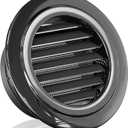 HG Power 6 inch Soffit Vent, ABS Black Air Vent Cover, Louver Soffit Exhaust Vent with Built-in Screen Mesh for Bathroom, Kitchen, Attic, Garage Ventilation, 150mm