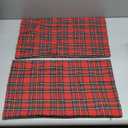 AQOTHES Pack of 2 Christmas Plaid Decorative Throw Pillow Covers Scottish Tartan Cushion Case for Farmhouse Home Holiday Decor Red and Green, 12 x 20 Inches