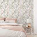 Safiyya Floral Peel and Stick Wallpaper Boho Contact Paper 17.3" x 197" Removable Self Adhesive Waterproof Wallpaper for Bathroom and Bedroom Botanical Modern Wall Paper Pink