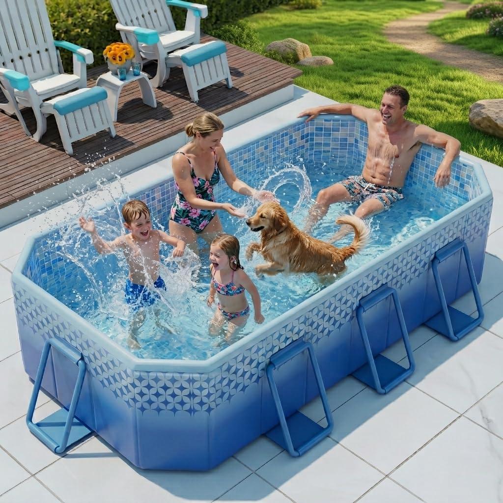 116" Foldable Pool for Kids & Adults,Indigo