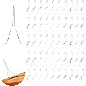 50 Pack Cabinet Door Painting Hangers, Stainless Steel No-Drill Metal Painting Hanging Hooks, Easy to Apply Spray Drying Rack Clips for Woodworking & Furniture Restoration, 5.12 x 2.36 x 1.57 Inch