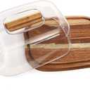 Small Wooden Cake Stand with Lid, Acacia Wood Pastry Display Tray for Cupcake, Cheese, Desserts, Fruits  Elegant Serving Platter with Cover for Parties and Kitchen